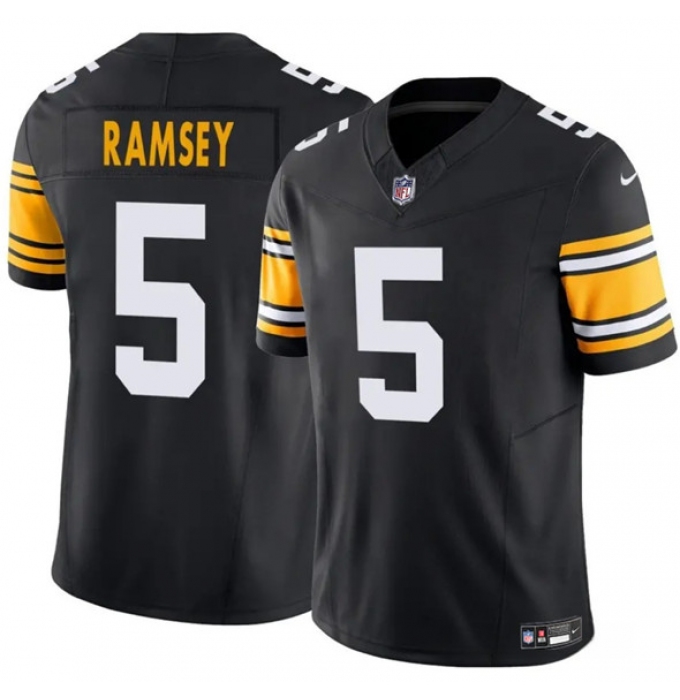 Youth Pittsburgh Steelers #5 Jalen Ramsey Black 2024 F.U.S.E. Alternate Vapor Limited Football Stitched Jersey