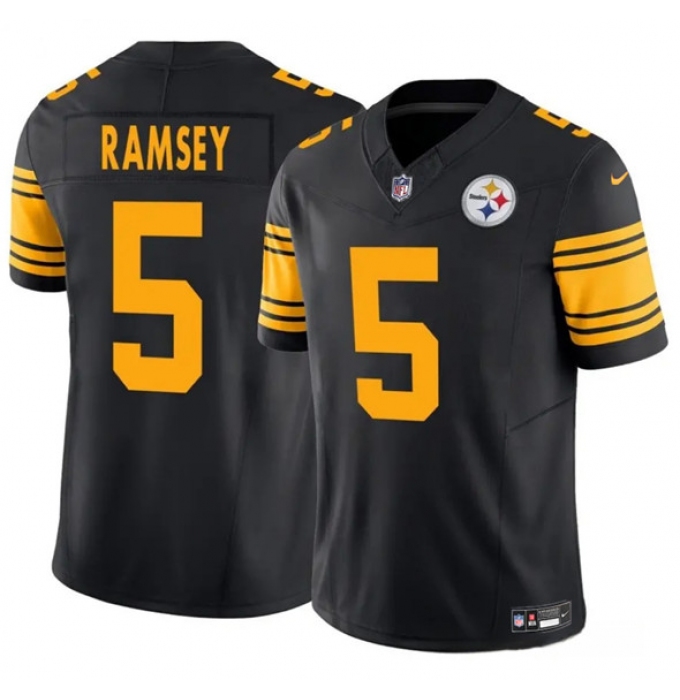 Youth Pittsburgh Steelers #5 Jalen Ramsey Black 2024 F.U.S.E. Color Rush Limited Football Stitched Jersey