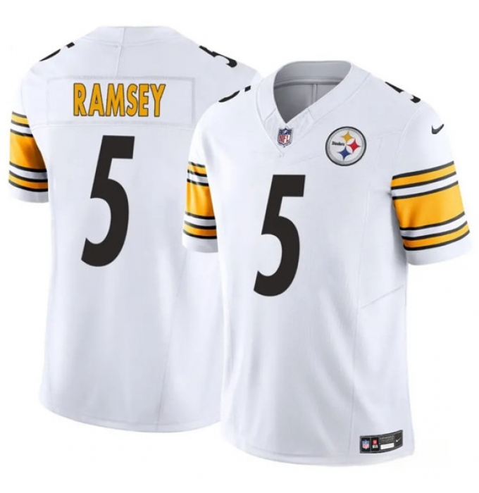 Youth Pittsburgh Steelers #5 Jalen Ramsey White 2023 F.U.S.E. Vapor Untouchable Limited Football Stitched Jersey