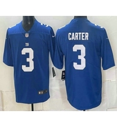 Men's New York Giants #3 Abdul Carter Limited Blue Vapor Jersey