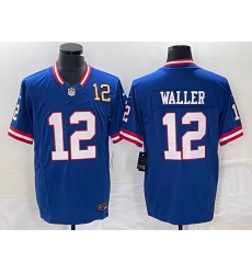 Men's Nike New York Giants #12 Darren Waller Blue 2023 F.U.S.E. Stitched Football Jersey