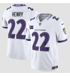 Men's Baltimore Ravens #22 Derrick Henry White 2026 With 1-Star C F.U.S.E. Vapor Limited Football Stitched Jersey