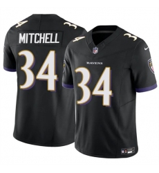 Men's Baltimore Ravens #34 Keaton Mitchell Black 2025 F.U.S.E. Vapor Limited Football Jersey