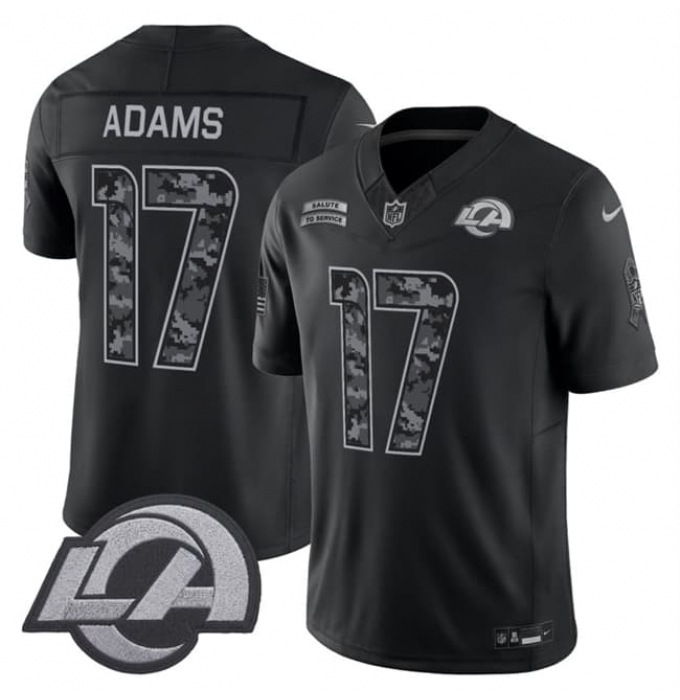 Men's Los Angeles Rams #17 Davante Adams Black 2026 F.U.S.E. Salute to Service Limited Football Stitched Jersey