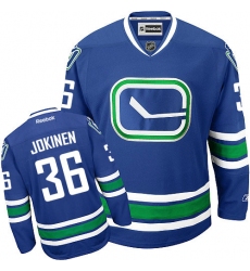 Men's Reebok Vancouver Canucks #36 Jussi Jokinen Authentic Royal Blue Third NHL Jersey