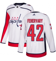 Men's Adidas Washington Capitals #42 Martin Fehervary Authentic White Away NHL Jersey