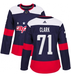 Women's Adidas Washington Capitals #71 Kody Clark Authentic Navy Blue 2018 Stadium Series NHL Jersey