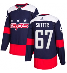 Youth Adidas Washington Capitals #67 Riley Sutter Authentic Navy Blue 2018 Stadium Series NHL Jersey