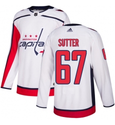 Youth Adidas Washington Capitals #67 Riley Sutter Authentic White Away NHL Jersey