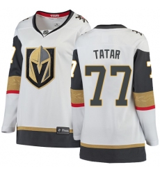 Women's Vegas Golden Knights #77 Tomas Tatar Authentic White Away Fanatics Branded Breakaway NHL Jersey