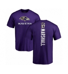 Football Baltimore Ravens #37 Iman Marshall Purple Backer T-Shirt