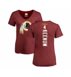 Football Women's Washington Redskins #4 Case Keenum Maroon Backer T-Shirt