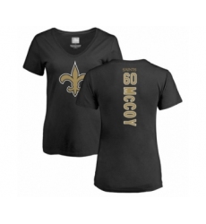 Football Women's New Orleans Saints #60 Erik McCoy Black Backer Slim Fit T-Shirt