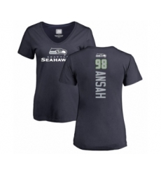 Football Women's Seattle Seahawks #98 Ezekiel Ansah Navy Blue Backer T-Shirt