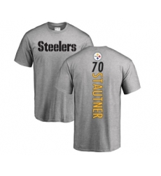 Football Pittsburgh Steelers #70 Ernie Stautner Ash Backer T-Shirt