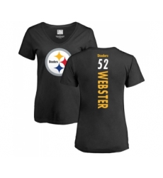 Football Women's Pittsburgh Steelers #52 Mike Webster Black Backer Slim Fit T-Shirt