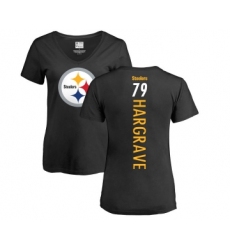 Football Women's Pittsburgh Steelers #79 Javon Hargrave Black Backer Slim Fit T-Shirt