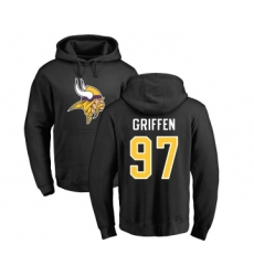 Football Minnesota Vikings #97 Everson Griffen Black Name & Number Logo Pullover Hoodie