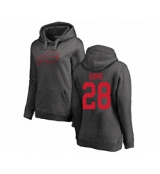 Football Women's Buffalo Bills #28 Frank Gore Ash One Color Pullover Hoodie