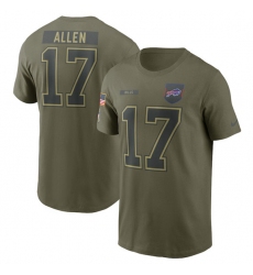 Men's Buffalo Bills #17 Josh Allen Olive 2025 Salute to Service Name & Number T-Shirt
