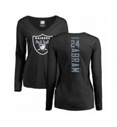 Football Women's Oakland Raiders #24 Johnathan Abram Black Backer Long Sleeve T-Shirt
