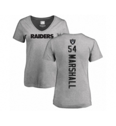 Football Women's Oakland Raiders #54 Brandon Marshall Ash Backer T-Shirt