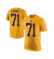 Men's Los Angeles Rams #71 Bobby Evans Gold Rush Pride Name & Number T-Shirt