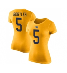 Women's Los Angeles Rams #5 Blake Bortles Gold Rush Pride Name & Number T-Shirt