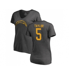 Football Women's Los Angeles Chargers #5 Tyrod Taylor Ash One Color T-Shirt