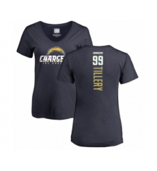 Football Women's Los Angeles Chargers #99 Jerry Tillery Navy Blue Backer T-Shirt