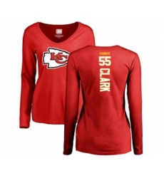 Football Women's Kansas City Chiefs #55 Frank Clark Red Backer Slim Fit Long Sleeve T-Shirt