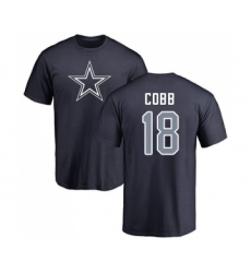 Football Dallas Cowboys #18 Randall Cobb Navy Blue Name & Number Logo T-Shirt