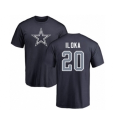 Football Dallas Cowboys #20 George Iloka Navy Blue Name & Number Logo T-Shirt