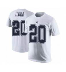 Football Men's Dallas Cowboys #20 George Iloka White Rush Pride Name & Number T-Shirt