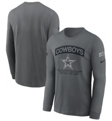 Men's Dallas Cowboys Gray 2026 Salute to Service Long Sleeve T-Shirt