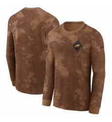Men's Philadelphia Eagles Brown 2023 Salute To Service Long Sleeve T Shirt