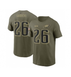 Men's Philadelphia Eagles Miles Sanders Football Camo 2021 Salute To Service Name & Number T-Shirt