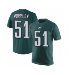 Philadelphia Eagles #51 Paul Worrilow Green Rush Pride Name & Number T-Shirt