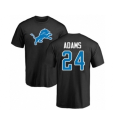 Football Detroit Lions #24 Andrew Adams Black Name & Number Logo T-Shirt