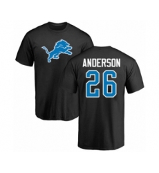 Football Detroit Lions #26 C.J. Anderson Black Name & Number Logo T-Shirt