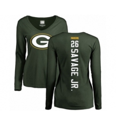Football Women's Green Bay Packers #26 Darnell Savage Jr. Green Backer Long Sleeve T-Shirt