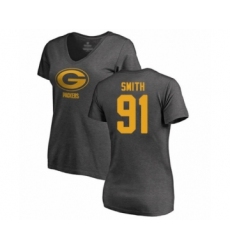 Football Women's Green Bay Packers #91 Preston Smith Ash One Color T-Shirt