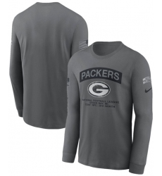 Men's Green Bay Packers Gray 2026 Salute to Service Long Sleeve T-Shirt