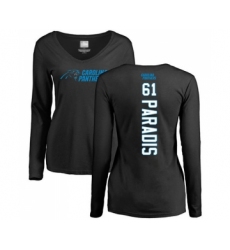 Football Women's Carolina Panthers #61 Matt Paradis Black Backer Slim Fit Long Sleeve T-Shirt