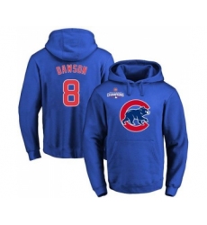 Cubs #8 Andre Dawson Blue 2016 World Series Champions Primary Logo Pullover MLB Hoodie