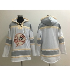 Men's New York Yankees Blank White Baseball MLB Hoodie