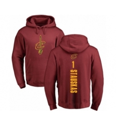 Basketball Cleveland Cavaliers #1 Nik Stauskas Maroon Backer Pullover Hoodie