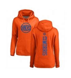 Basketball Women's New York Knicks #13 Marcus Morris Orange One Color Backer Pullover Hoodie