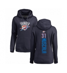 Basketball Women's Oklahoma City Thunder #31 Mike Muscala Navy Blue Backer Pullover Hoodie