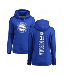 NBA Women's Nike Philadelphia 76ers #31 Mike Muscala Royal Blue Backer Pullover Hoodie